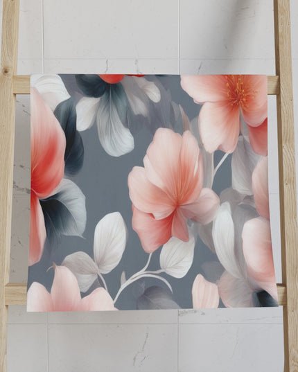 Red Blossom Floral Bunch Hand Towel, 16" x 28"