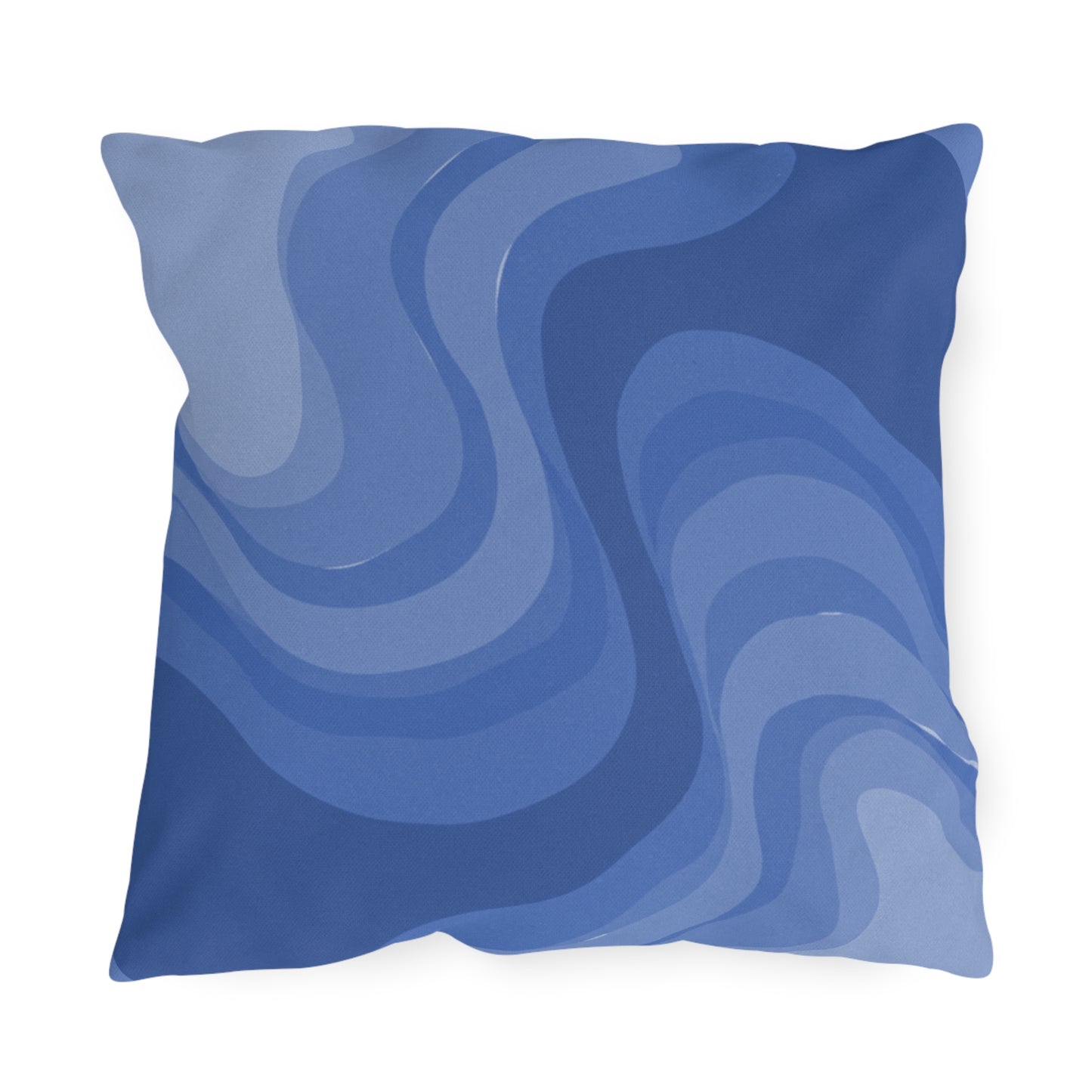 Deep Blue Wavey 18" x 18" Outdoor Pillow
