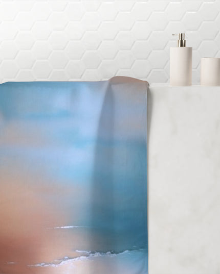 Blue Sea Peach Fog 30" x 60" Mink-Cotton Towel (50% polyester, 50% cotton)