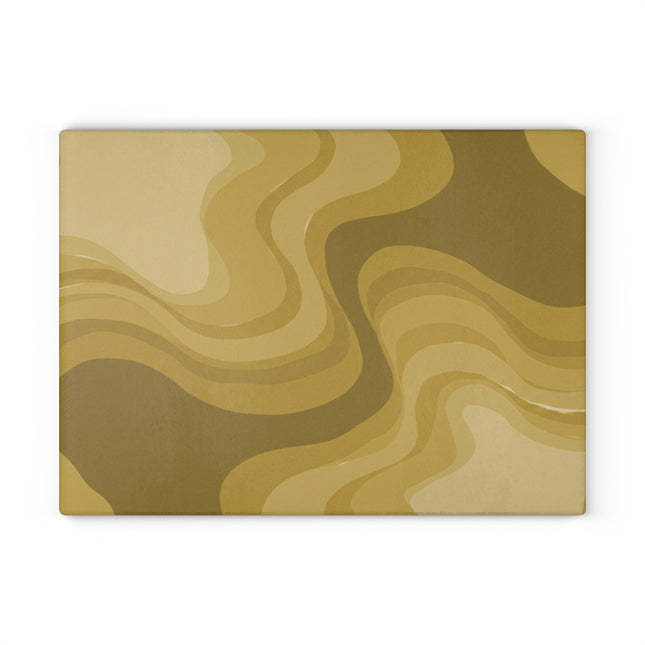 Brown Wavey Glass Cutting Board, 11" x 15"