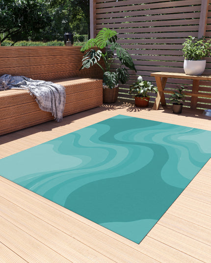 Tif Green Wavey 60" x 84" Outdoor Rug