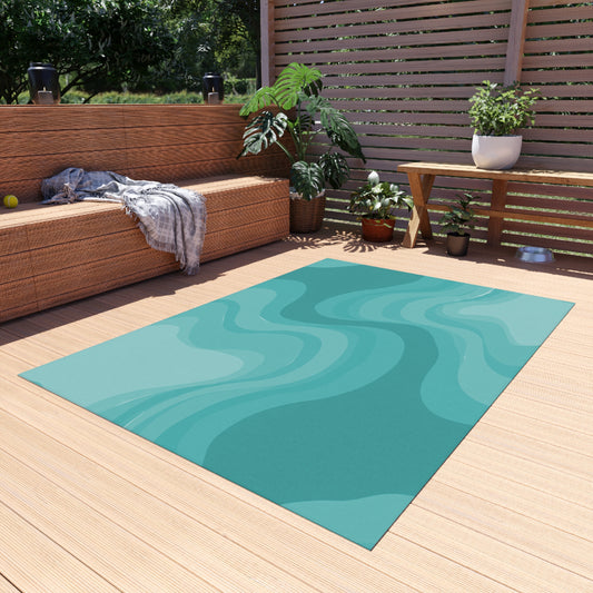 Tif Green Wavey 60" x 84" Outdoor Rug