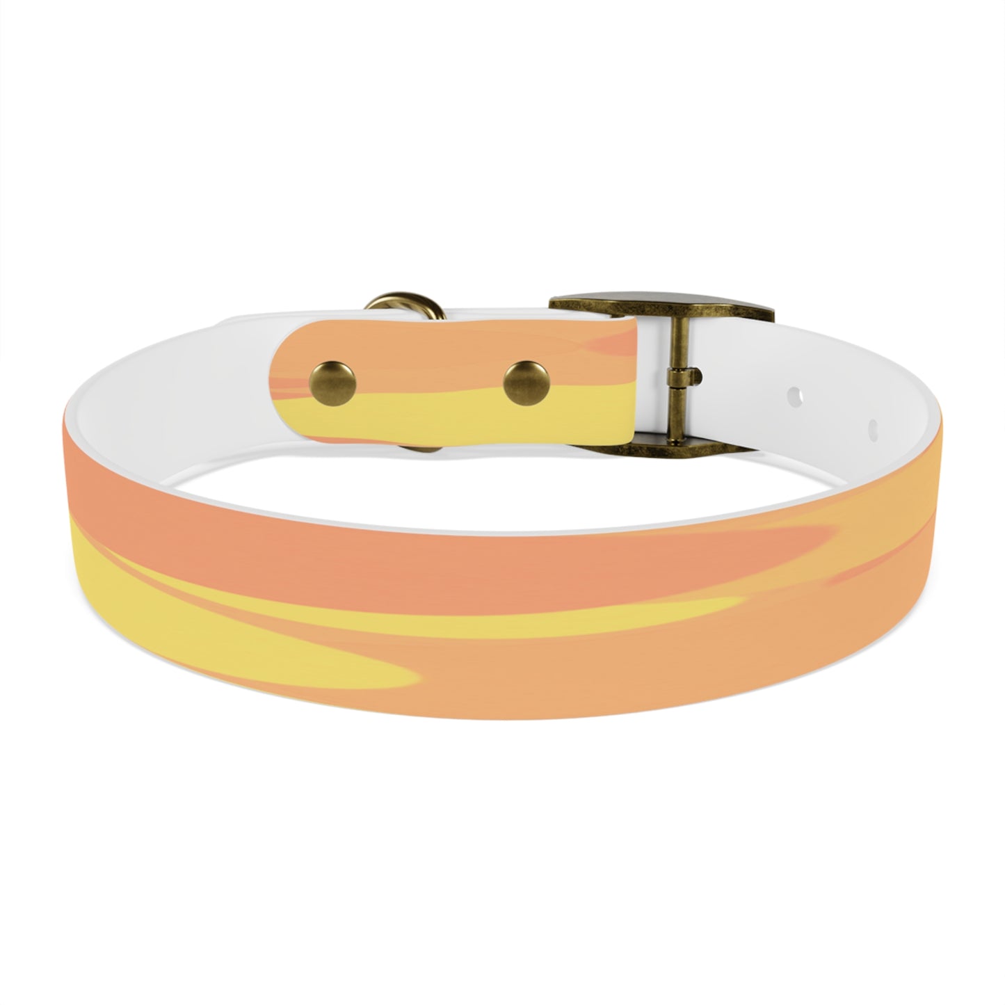 Pastel Bright Oranges Patches Medium Dog Collar