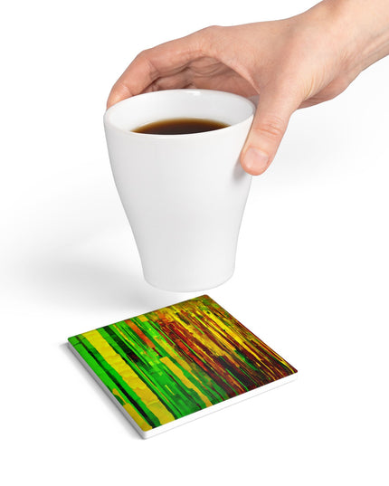 Striped Beta 4" x 4" Square Ceramic Coaster