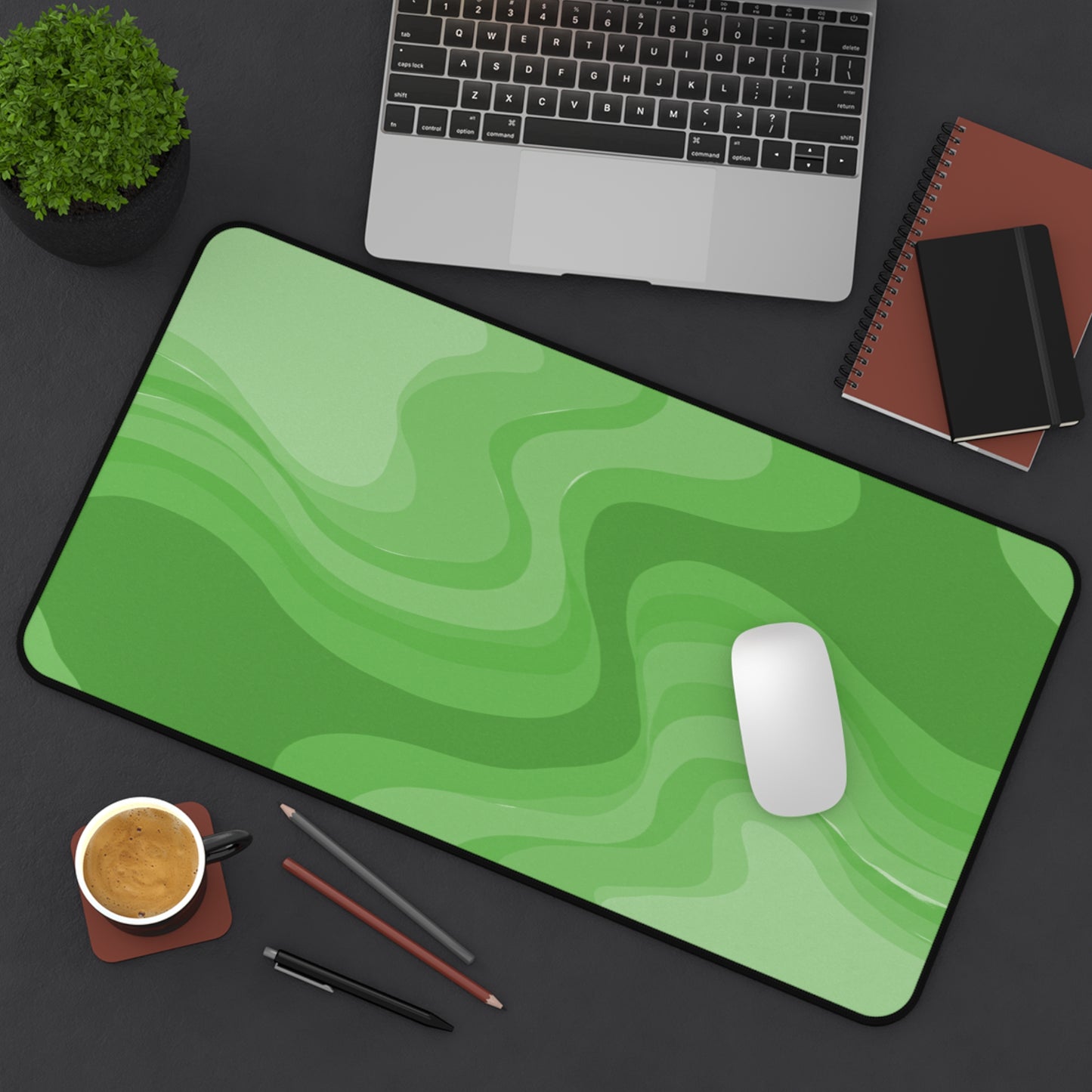Greenie Meanie Wavey 12" x 22" Desk Mat