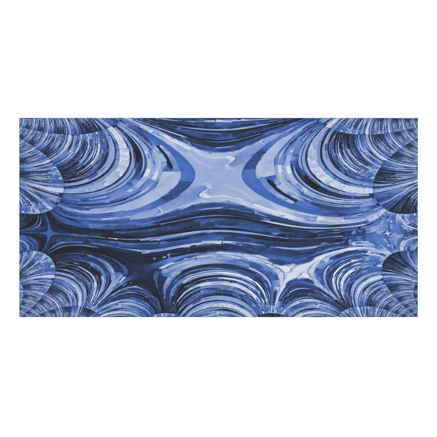 Uzi Spiral Deep Blue Mink-Cotton Towel (50% polyester, 50% cotton),  30" x 60"