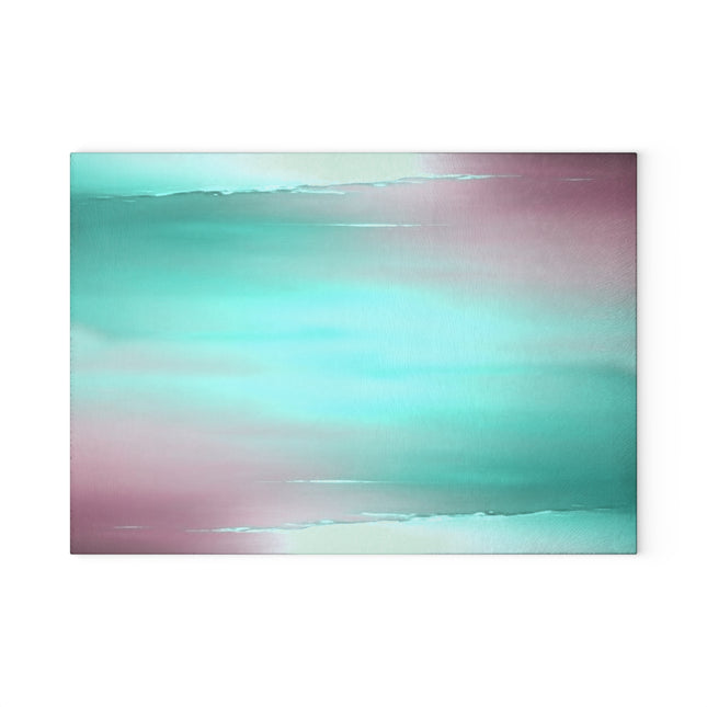 Green Sea Lavender Fog 8" x 11" Glass Cutting Board