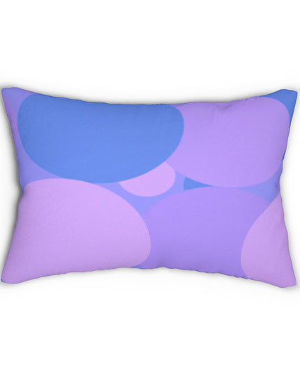 Pastel Purple Family Patches Spun Polyester Lumbar Pillow, 20" x 14"