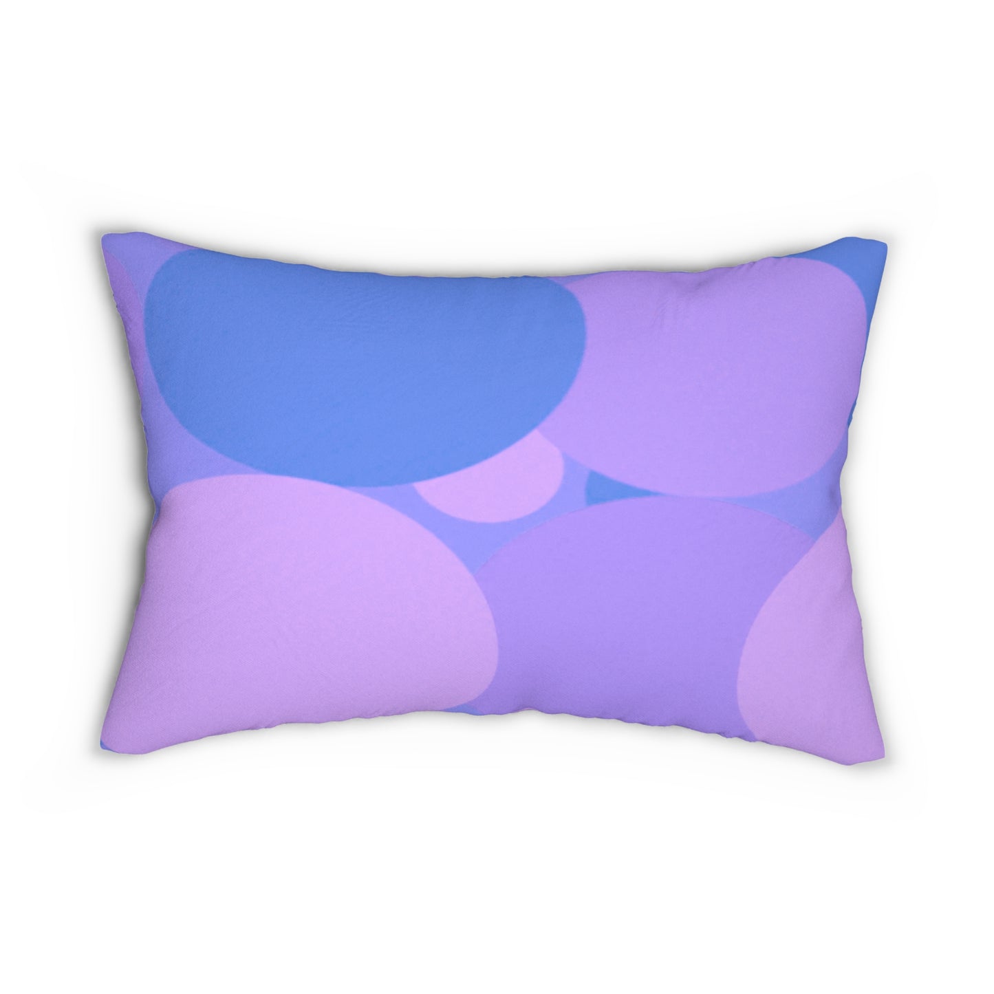 Pastel Purple Family Patches Spun Polyester Lumbar Pillow, 20" x 14"