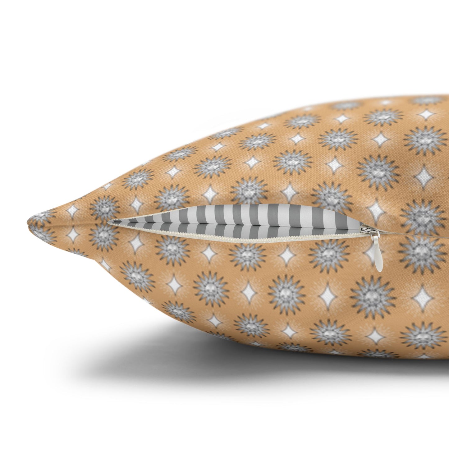 Tan Sunset Star-crossed Bodies Spun Polyester Square Pillowcase, 14" x 14"