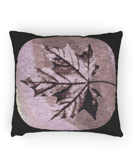 Magenta Maple Leaf Woven Pillow, 17" x 18"
