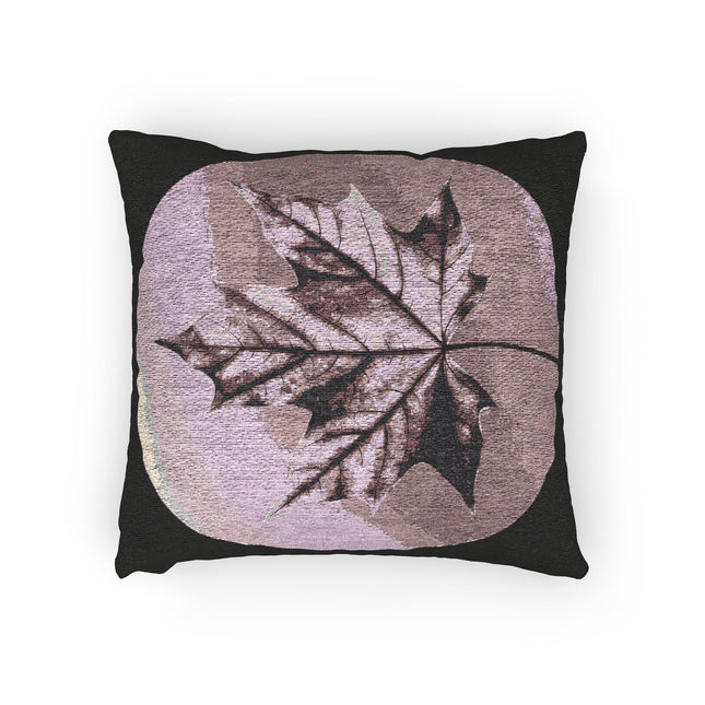 Magenta Maple Leaf Woven Pillow, 17" x 18"