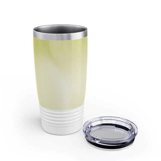 Lemon Fade Ringneck Tumbler, 20oz in white, steel and black