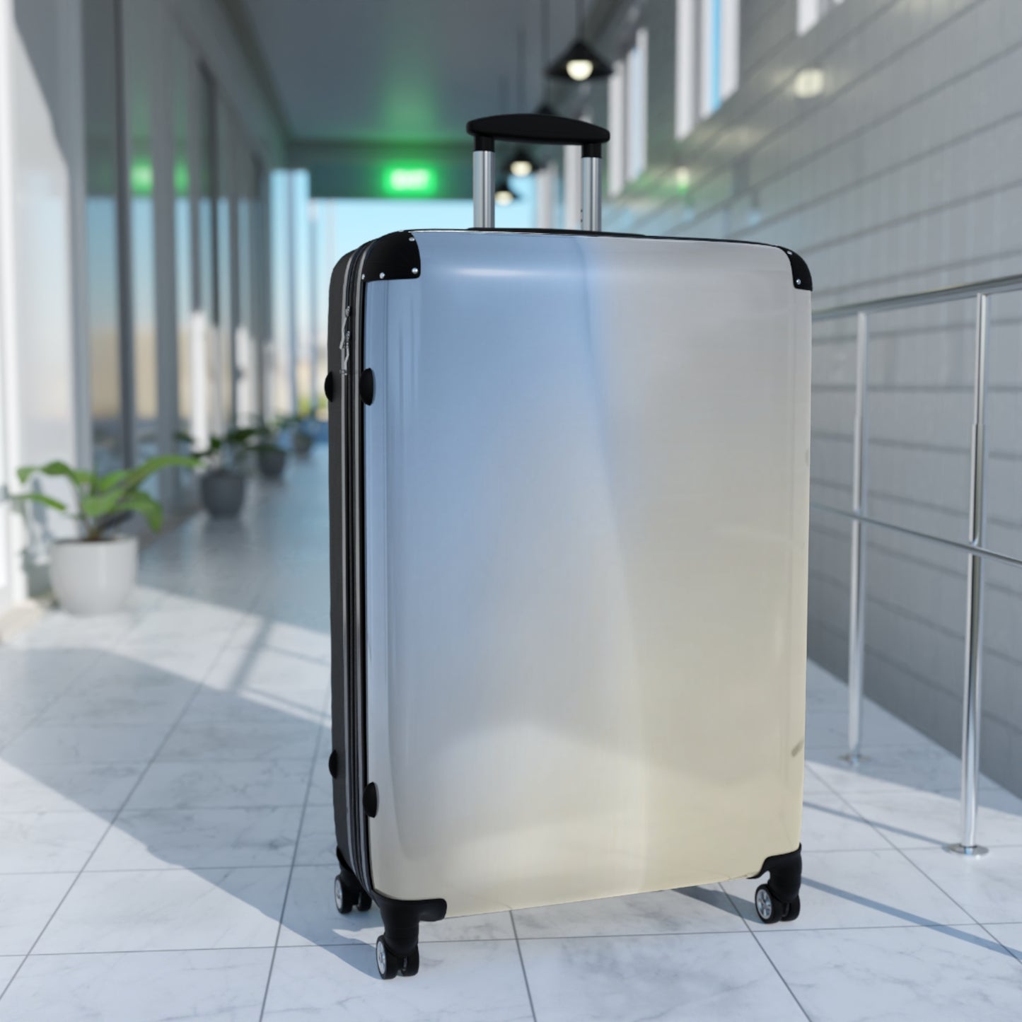 Cobalt Fade Large Suitcase with built in lock, 4 double-wheels, telescopic handle, and ABS back hard-shell