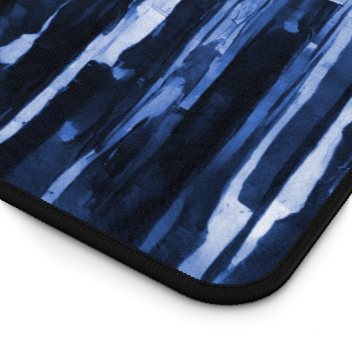 Striped Deep Blue 16" x 32" Desk Mat
