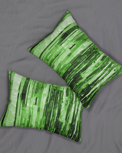 Striped Mint Pastel Spun Polyester Lumbar Pillow, 20" x 14"