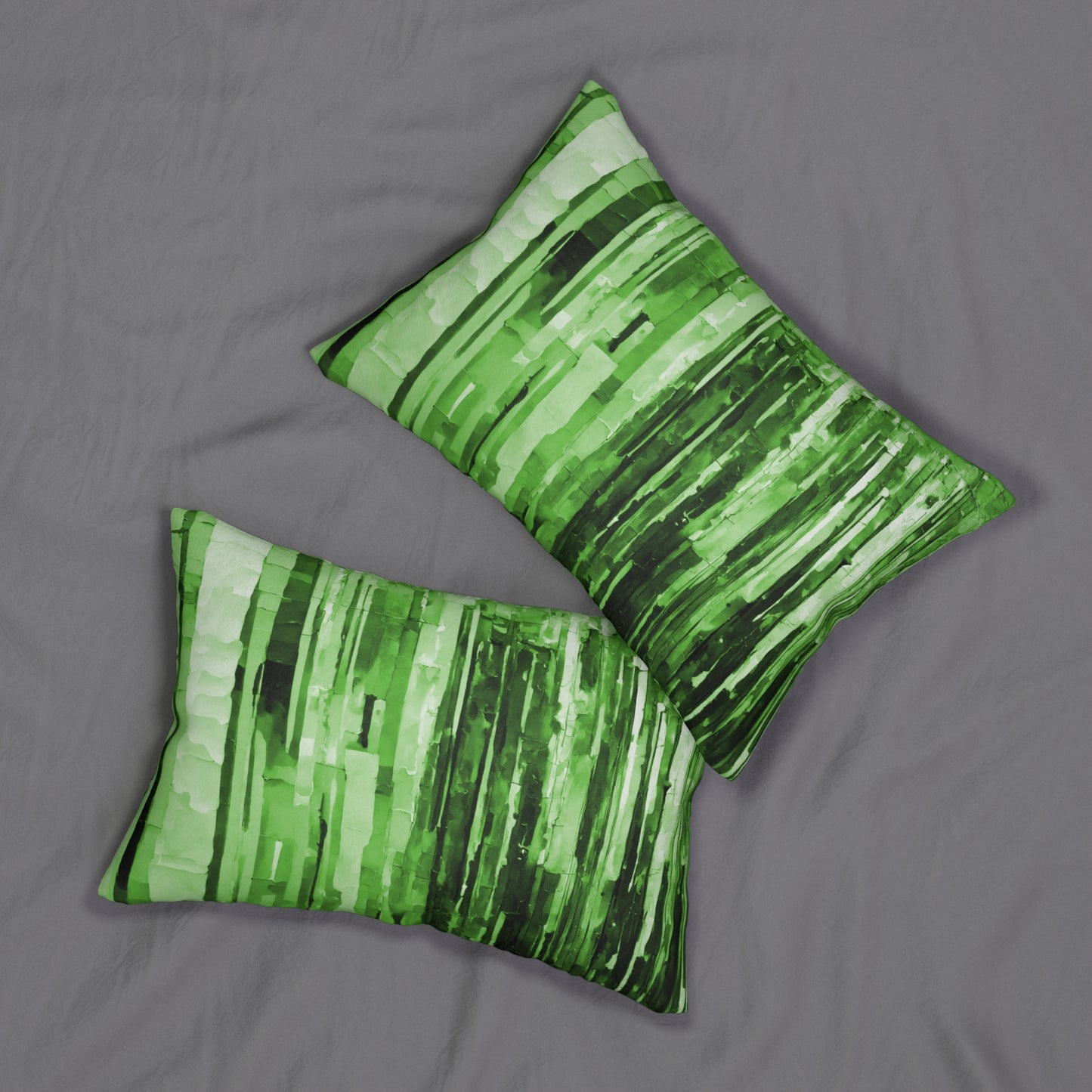 Striped Mint Pastel Spun Polyester Lumbar Pillow, 20" x 14"