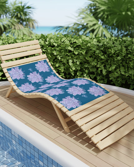 Lavender Floral Butterflies Beach Towel, 24" x 44"
