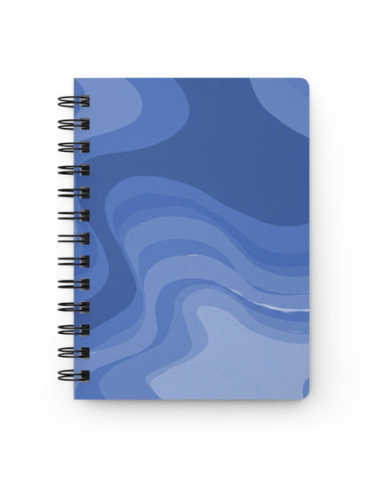 Deep Blue Wavey Spiral Bound Journal, 5" x 7" 150 pages