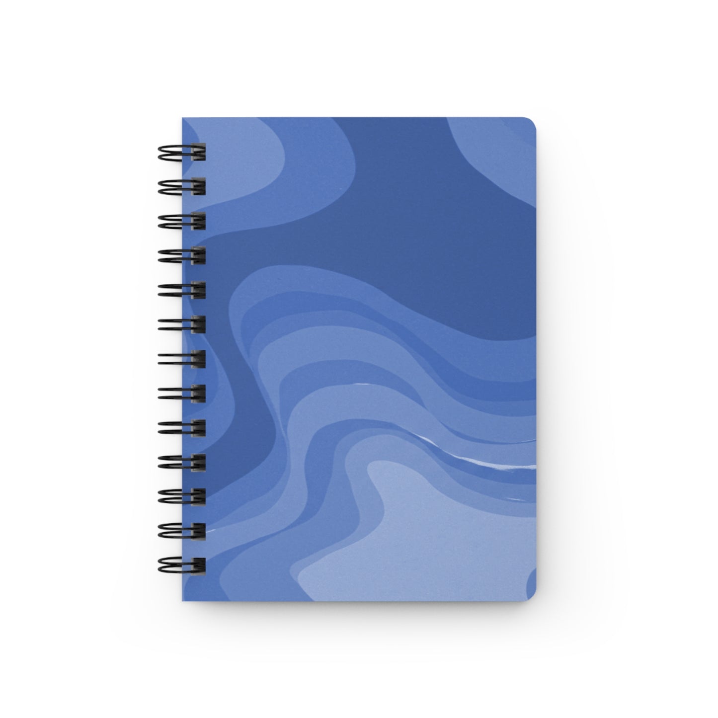 Deep Blue Wavey Spiral Bound Journal, 5" x 7" 150 pages