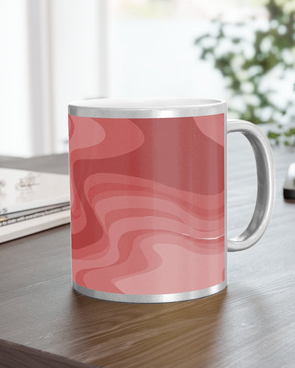 Power Red Wavey 11 oz Metallic Mug (Silver\Gold)