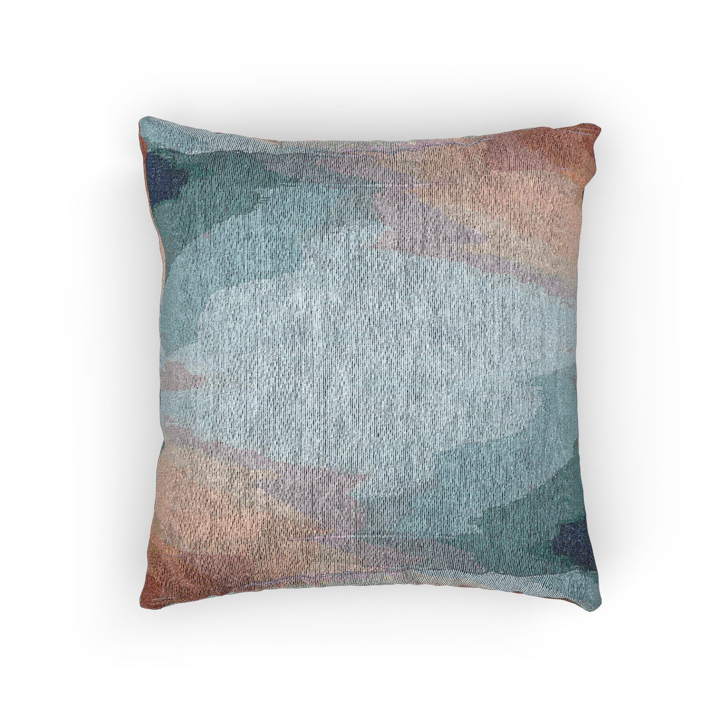 Blue Sea Peach Fog Woven Pillow, 17" x 18"