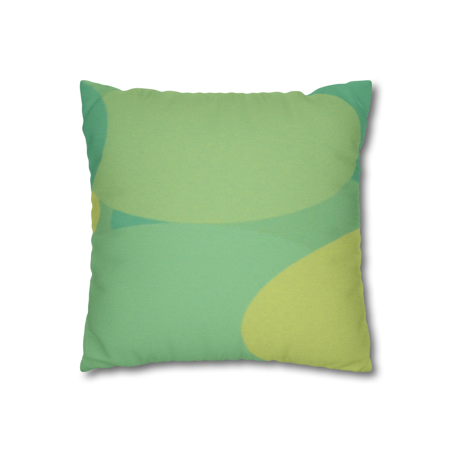 Pastel Green Patches Spun Polyester Square Pillowcase, 14" x 14"