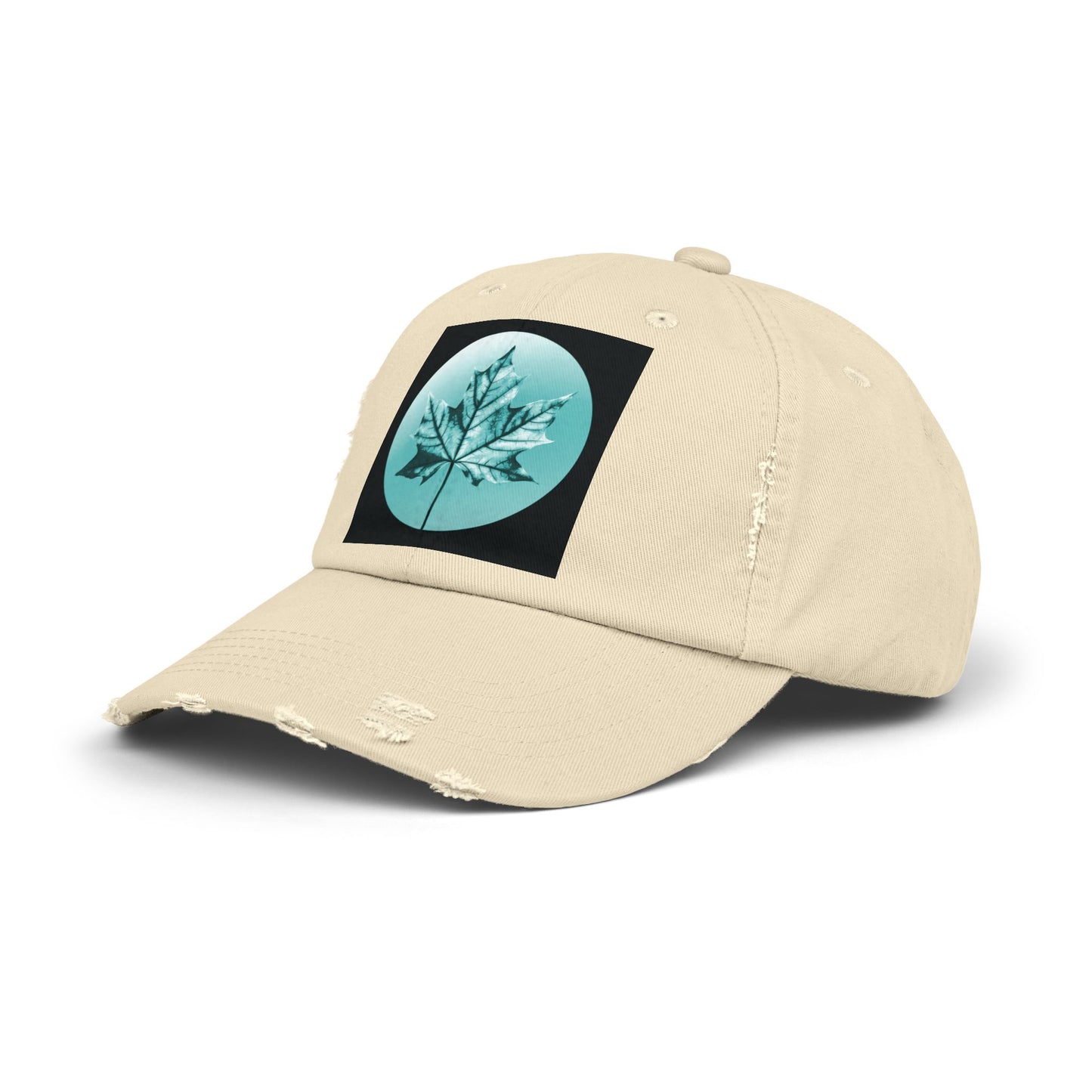 Tif Green Maple Leaf Unisex Distressed Cap