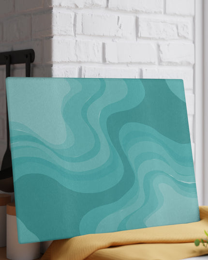 Tif Green Wavey Glass Cutting Board, 11" x 15"