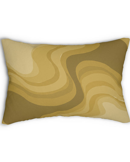 Brown Wavey Spun Polyester Lumbar Pillow, 20" x 14"