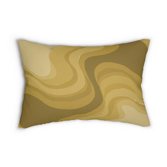 Brown Wavey Spun Polyester Lumbar Pillow, 20" x 14"