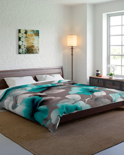 Tif Green Gray Floral Bunch Comforter, 104" × 88"