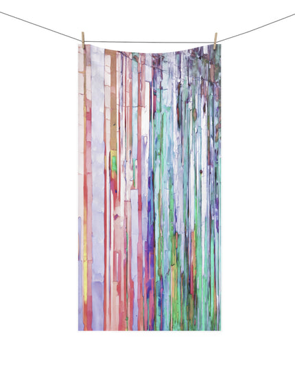 Striped Pastels 30" x 60" Mink-Cotton Towel (50% polyester, 50% cotton)