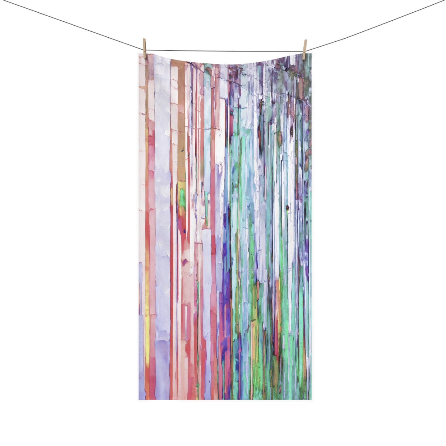 Striped Pastels 30" x 60" Mink-Cotton Towel (50% polyester, 50% cotton)