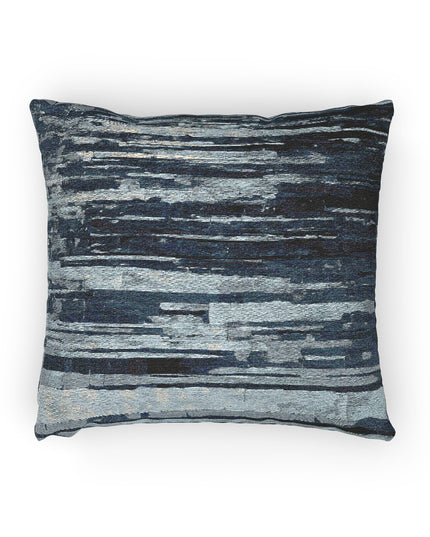 Striped Deep Blue Woven Pillow, 17" x 18"