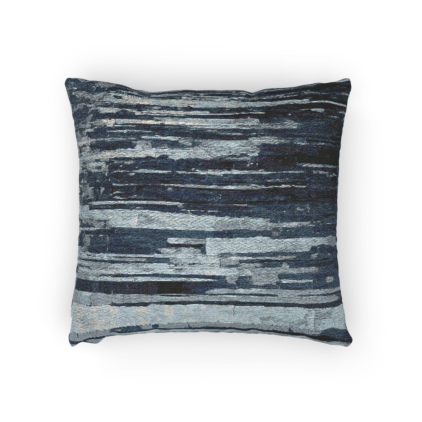 Striped Deep Blue Woven Pillow, 17" x 18"