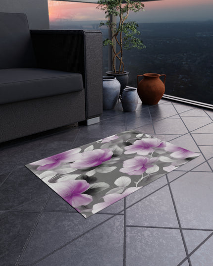 Purple Blossom Floral Bunch Outdoor Rug, 24" x 36"