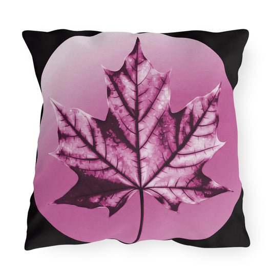 Magenta Maple Leaf 20" x 20" Outdoor Pillow