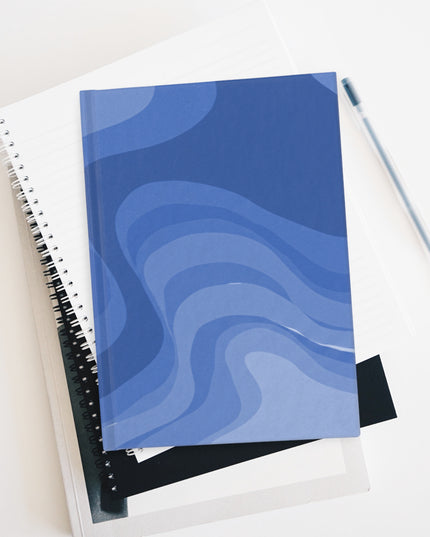 Deep Blue Wavey 5" x 7" Journal - 128 Ruled Line pages