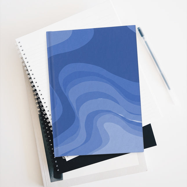 Deep Blue Wavey 5" x 7" Journal - 128 Ruled Line pages