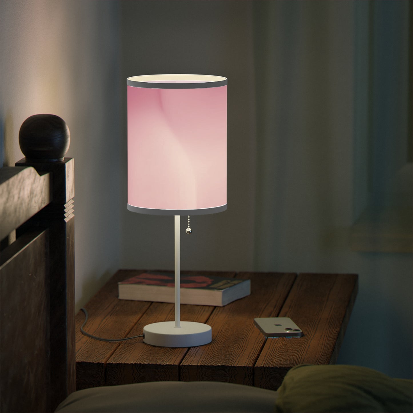 Pink Blush Fade Table Lamp on a White or Silver Stand, US|CA plug