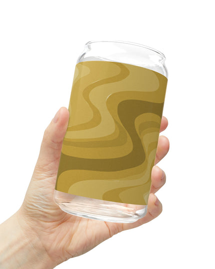Brown Wavey Sipper Glass, 16oz
