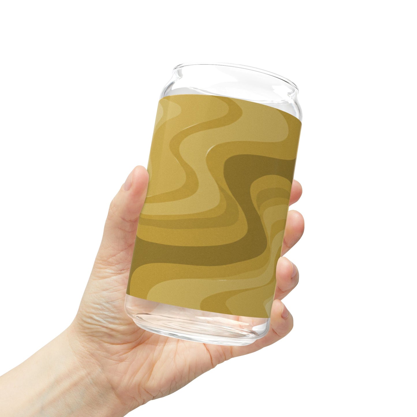 Brown Wavey Sipper Glass, 16oz
