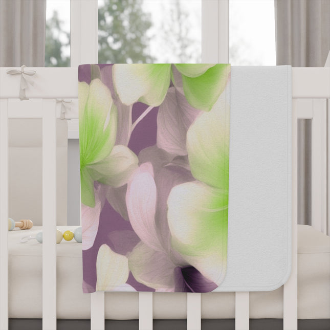 Lime Lavender Floral Bunch Toddler Blanket, 30" x 40"