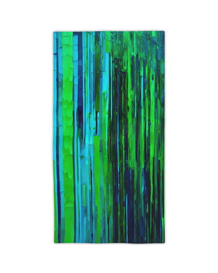 Striped Blue Green Beach Towel, 24" x 44"