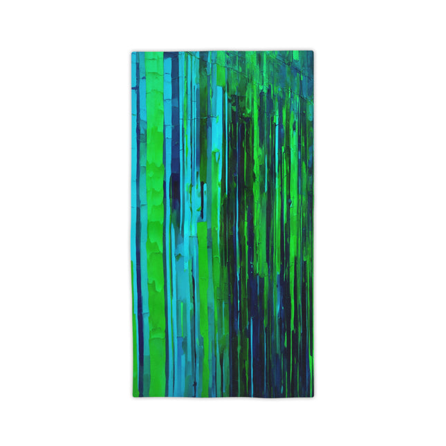 Striped Blue Green Beach Towel, 24" x 44"