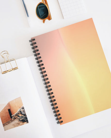 Hot Peach Fade Wavey Spiral Notebook - Ruled Line, 6" x 8", 118 pages