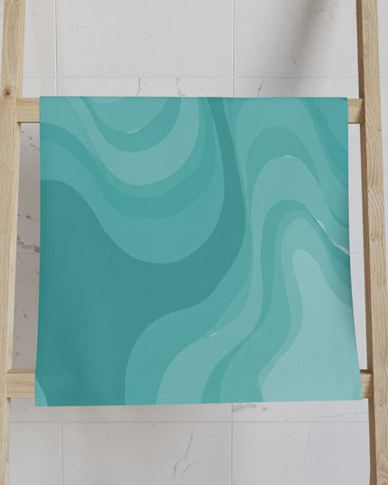 Tif Green Wavey Hand Towel, 16" x 28"
