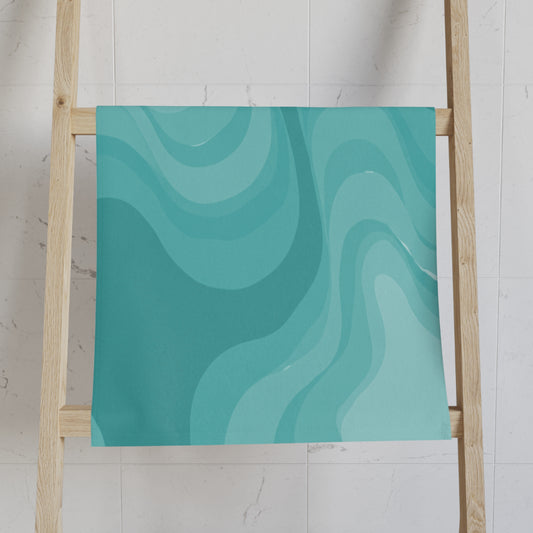 Tif Green Wavey Hand Towel, 16" x 28"