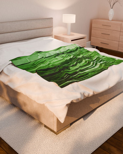 Striped Mint Pastel Velveteen Plush Blanket, 50" x 60"